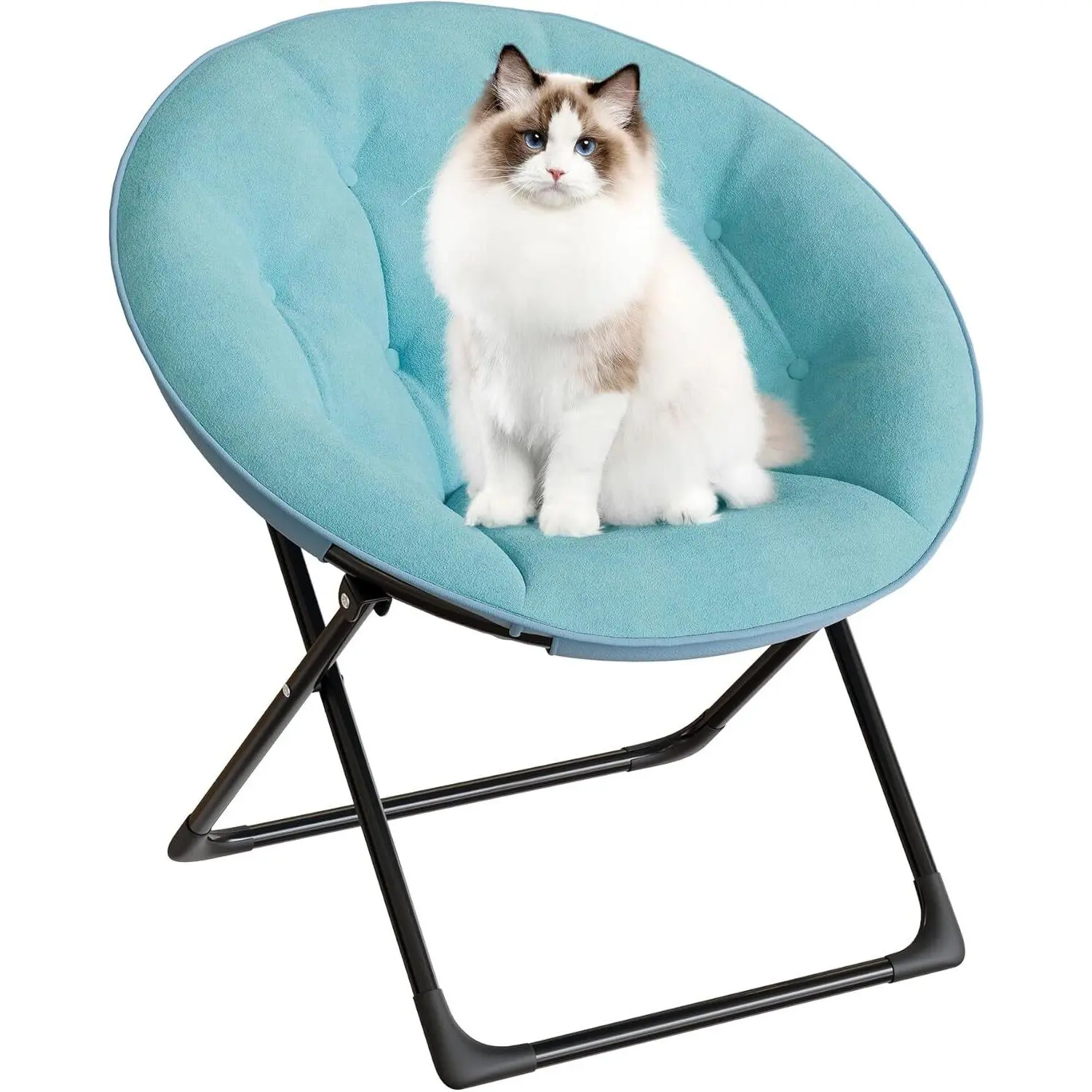 Oversized Soft Saucer Chair for Bedroom, Living Room, Dorm – Collapsible Accent Lounge Chair with Sturdy Metal Frame, Ultra Comfy for Adults & Teens – Green