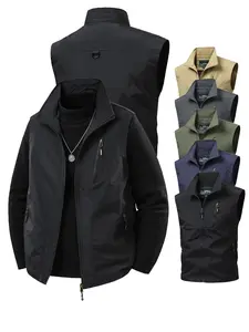 2026 Men's Outdoor Vest with Multi-Pockets, Lightweight Sleeveless Jacket for Summer Fishing and Photography, Breathable Work Clothing for Hiking and Travel