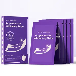 Purple Teeth Whitening Strips-Hydroxyapatite Safe for Enamel - Non Sensitive Teeth Whitening - Peroxide-Free,Daily & Travel Use