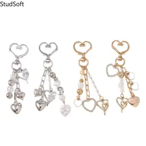 Stylish Beaded Heart Keychain — Love-Heart Keyring & Bag Charm