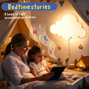 1/2pcs Cloud Wall Light, Wall Decoration Cloud Lamp, Battery-Powered Wall Lamp, Cloud Lights, Suitable for Bedrooms, Living Rooms, Comes with Magnetic Sticking Device for Easy Installation, Equipped with a Pull Cord Switch, Providing Warm Night Light