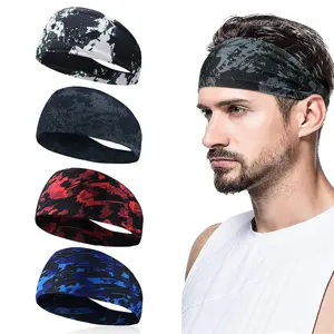 Men's Elastic Sports Headband, Sweat-Wicking Running Fitness Hair Tie, Graffiti Pattern, Sporty Style, Universal Fit, 1 Piece