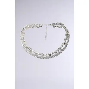 BLING RING NECKLACE IN SILVER