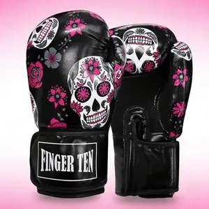 Women's Boxing Gloves 8oz 10oz 12oz 14oz 16oz High Quality Leather Punching Sparring Gloves for MMA Training Heavy Bag