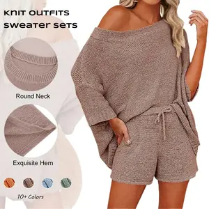 hooded sweater knitted shirt woman lazy style set two sets of design trend