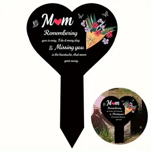 Acrylic Grave Marker, Yard Sign, Outdoor Garden Yard Commemorative Plaque for Tombstone, Waterproof Garden Decoration, Memorial Day Gift for Lost Mother