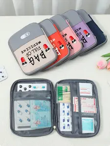 Portable Medical Bag with Drug and Pill Pattern, Compact First Aid Kit, Emergency Supplies, Travel and Home Storage Bag, Essential Health Accessory, Emergency Survival Kit