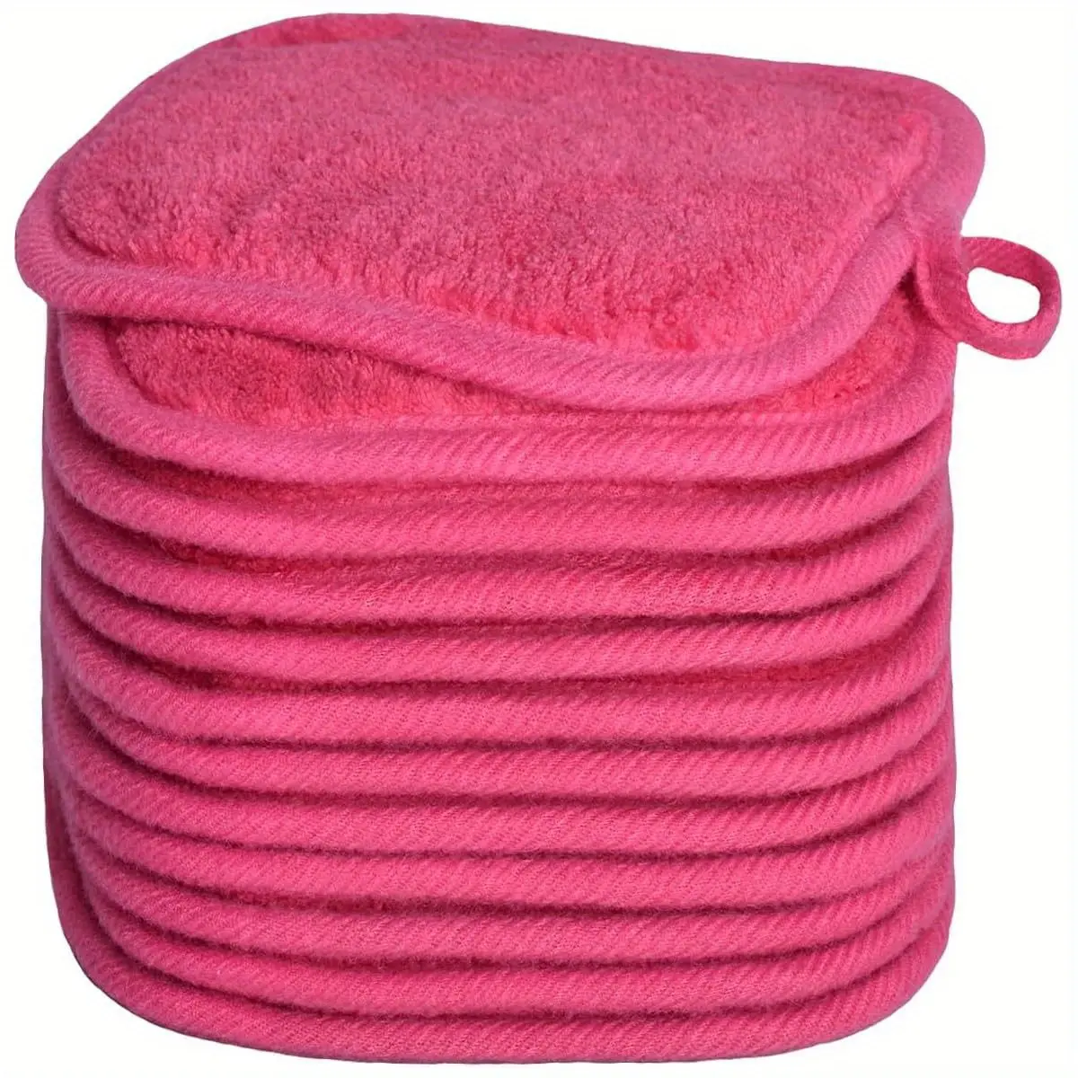 12-Pack Reusable Makeup Remover Pads, Soft Microfiber Makeup Washcloths Cleansing Cloths for Face Eye Lip Kitchen Use, Gentle High-Quality Daily Beauty Essentials