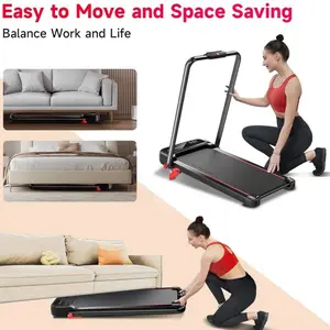 RHYTHM FUN Incline Foldable Treadmill - 300 lbs Portable Walking Pad with Handles, LED Display & APP, Home Workout Gym Exercise Home Gym Equipment for Office Use
