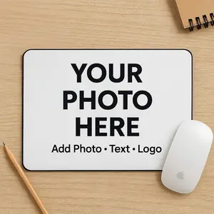 Custom Mouse Pad Add Your Photo Text Logo or Design Personalized Desk Mat for Office Home School Gaming Smooth Neoprene Surface in Rectangle Square Round Shapes