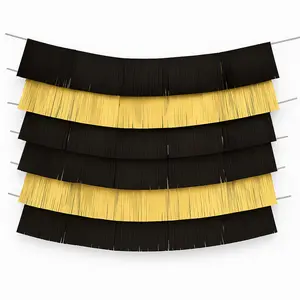 Elegant Black Fringe Backdrop Banner Kit for Any Occasion
