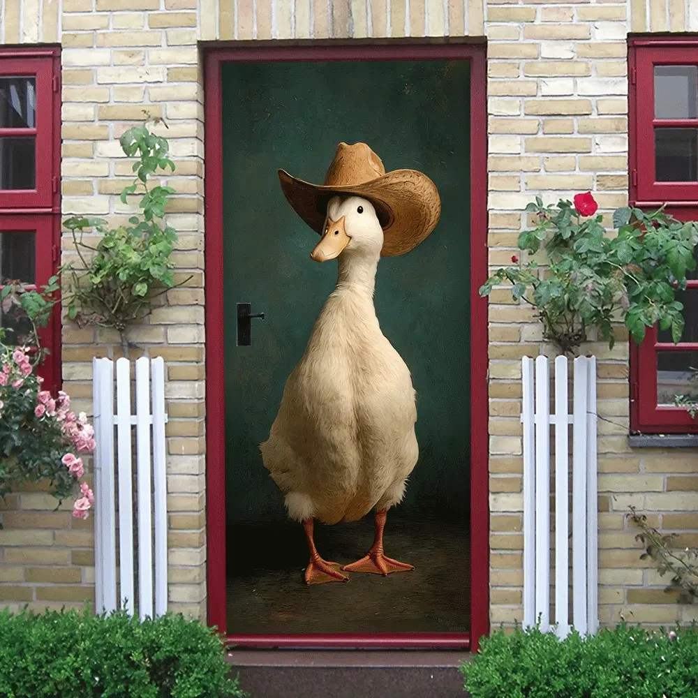 2pcs Funny Cartoon Duck Wall Sticker Creative Home Decoration Sticker Living Room Bedroom Kids Room Wall Decor Removable Self Adhesive Wall Decal Animal Pattern Wall Sticker Home Decor Supplies