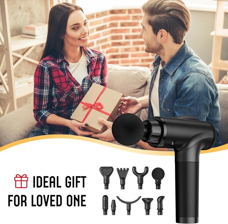 Handheld Muscle Massager Deep Tissue M68-7,Pain Relief with 9 Attachments&30 Speed,Massage Device for Knee,Foot,Neck,Back, Perfect Gift