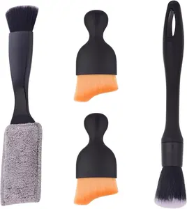 4 count  Interior Cleaning Brushes  Interior Detailing Brush  Detail Soft Brush Kit Interior Detailing Kit Tools Duster Brush for Auto  SUV Interior Cleaning Equipment
