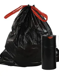 33 Gallon Black Drawstring Trash Bags - Unit (50 ea) for Bulk Storage & Disposal - Convenient Drawstring Closure for Easy Use