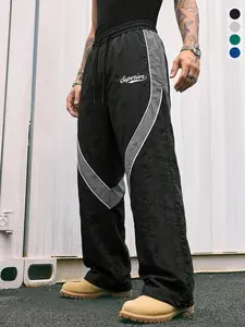 Men’s casual long pants with a drawstring design and letter print; suitable for sports, tennis, commuting, and everyday casual wear; ideal for summer; multifunctional, durable men’s athletic pants.