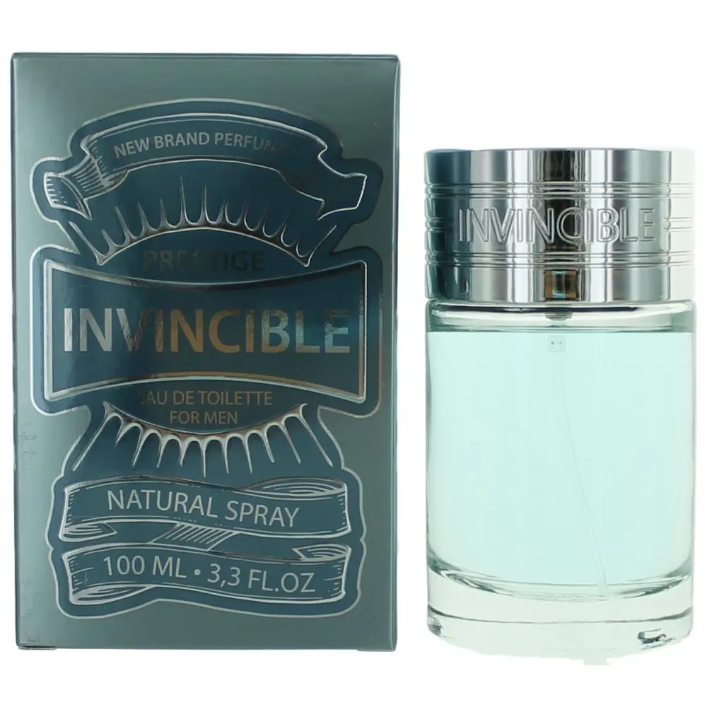 New Brand Men's 3.3 oz EDT Spray - Invincible Grapefruit Fragrance with Fresh Masculine Strength, Wood Notes
