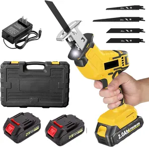 Cordless Reciprocating Saw, 0-3500 RPM Electric Saws with 4 Blades & 2 Batteries, Tool‑Free Change, Handheld Saw Lightweight, Battery Reciprocating Saws for Cutting Wood PVC Pipe