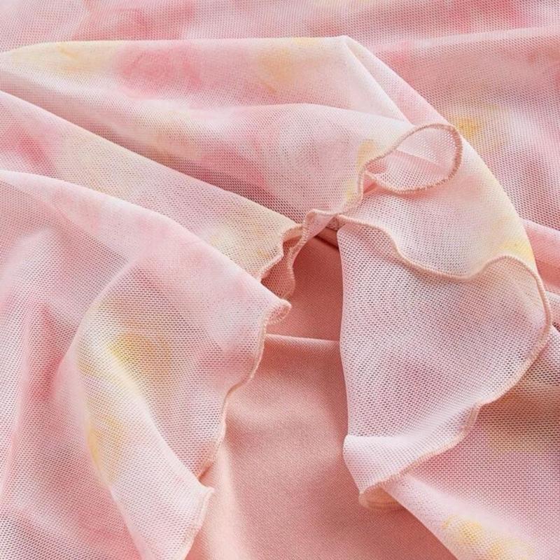 Ladies Romantic Pink Floral Ombre Dress For Spring, Summer, Outfit,Pastel Dresses For Women