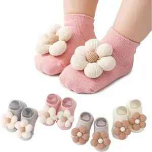 SVVH DRESHOW BQUBO Baby Girls Toddler Anti Slip Socks - Cute Frilly Ruffle Grip Ankle Socks for Infant Toddler