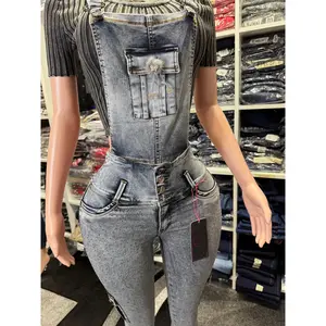 Emma-G Colombian Jean Overall with Internal Girdle Style 360 Rhinestones Fitted Minimalist Womenswear Suits