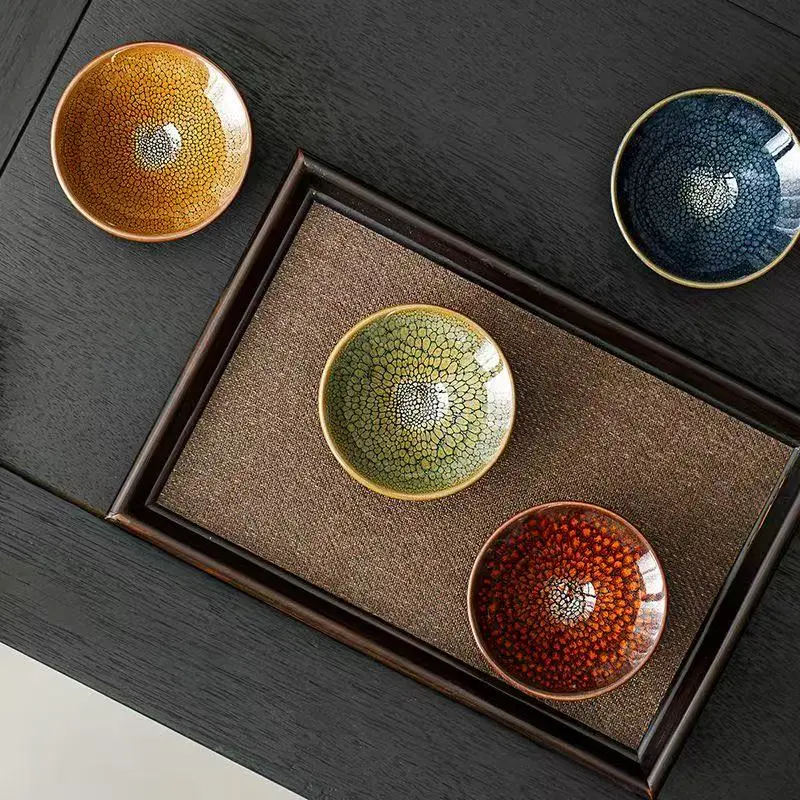 Colorful Kiln‑Transformation Landscape Teacup NY0023