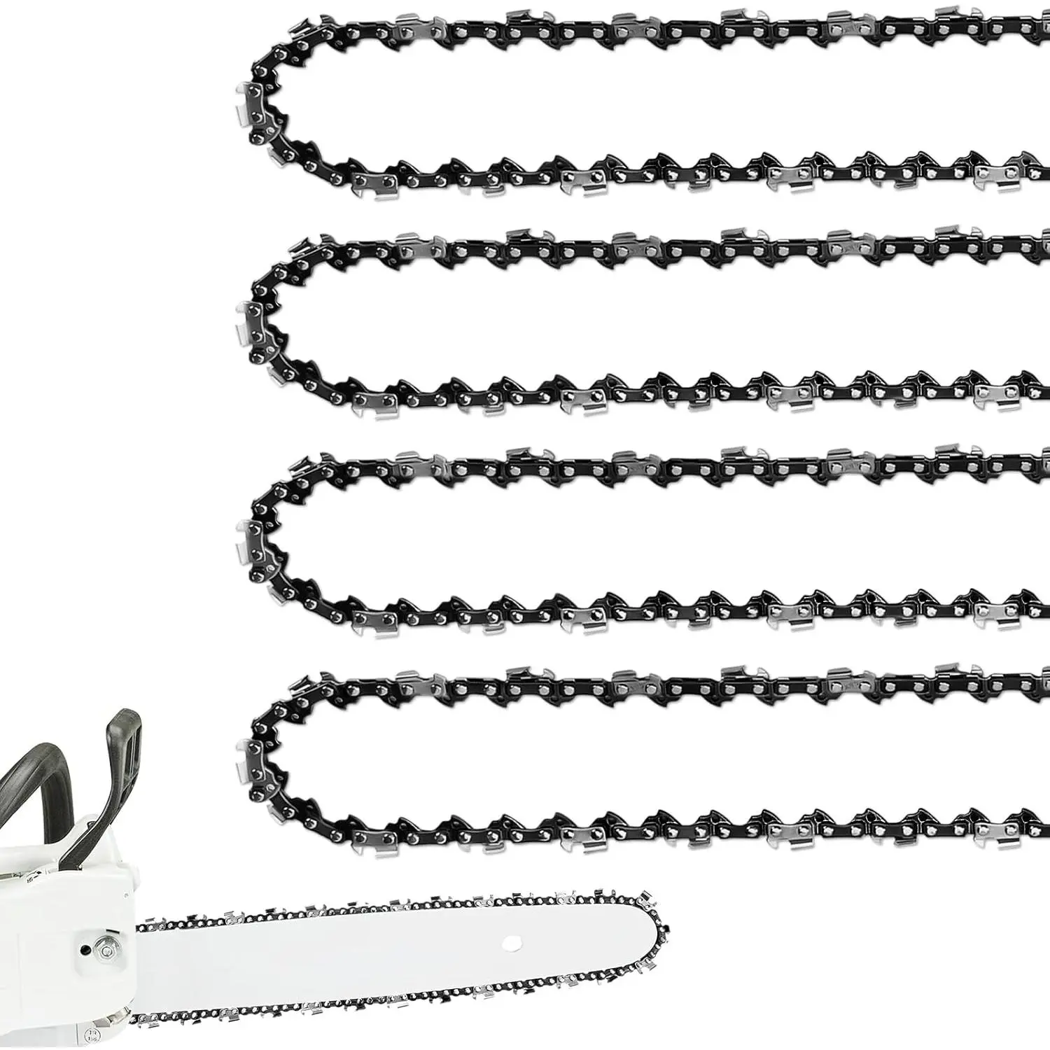 4 Pack 20 Inch Chainsaw Chain .325" Pitch .058'' Gauge 76 Drive Links Fits Blue Max 53543, 8901, 8902 and more