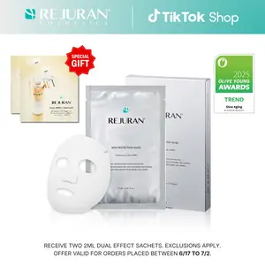 REJURAN Skin Protection Mask, c-PDRN – Hydrating and Soothing Facial Sheet Mask for Irritated, Stressed, Repairs & Restores Skin Barrier with Panthenol & Allantoin, Korean Skin Care (5-Pack)