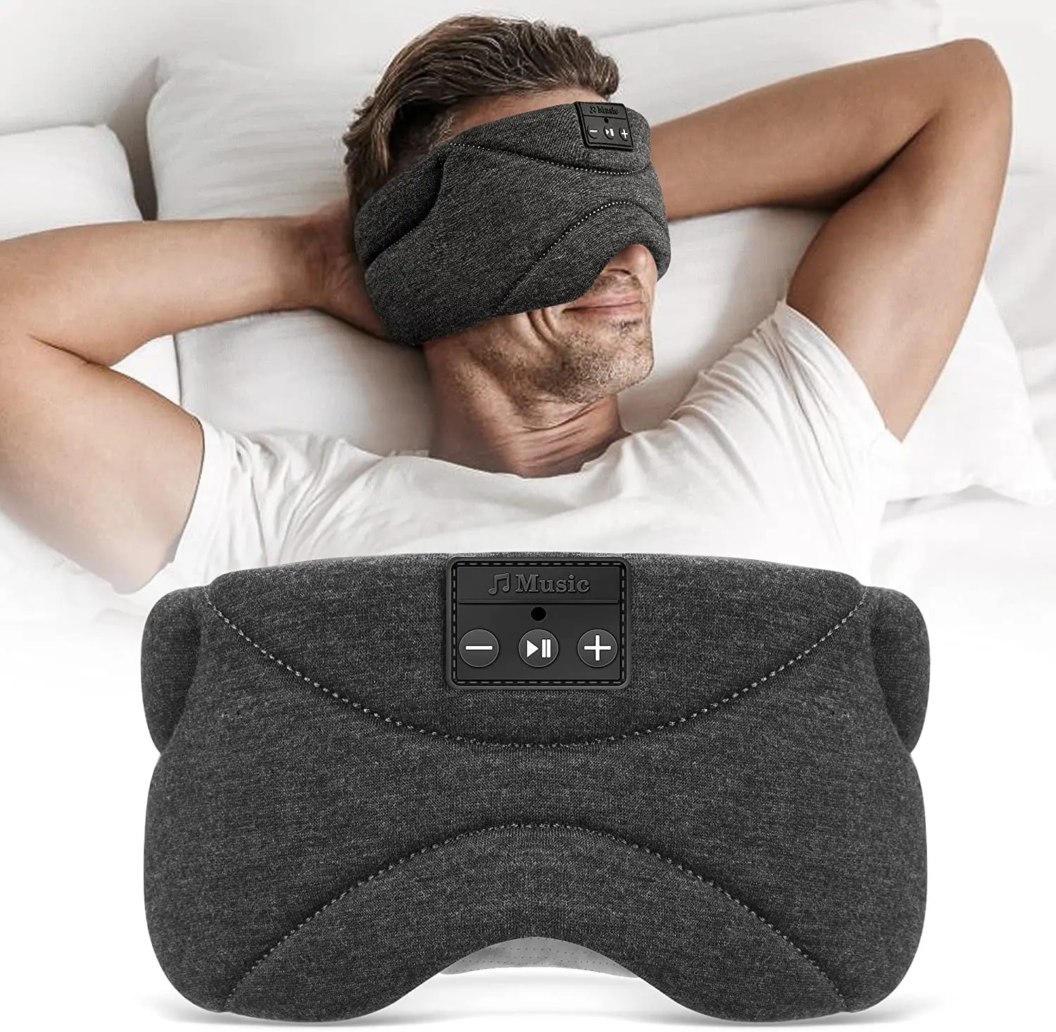 Bluetooth Sleep Mask with Headphones 24 White Noise Ice-Feeling Extra Soft Modal Lining Blackout Sleep Eye Mask Ultra-Thin Sleep Headphones Keimprove