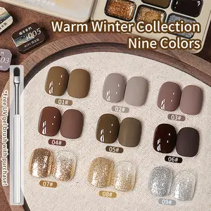 9Colors Spring 2025 Nail Art Color Nail Polish Hard Long-Lasting Slap Glue Gradient Effect Nail Art Gift Nail Art Shop DIY Nail Art Cutics Manicure