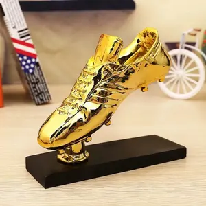 Alessio&Emilio Sandoval Customized Football Trophy Resin Gold Shoe Shape 20x7x17cm Personalized Award