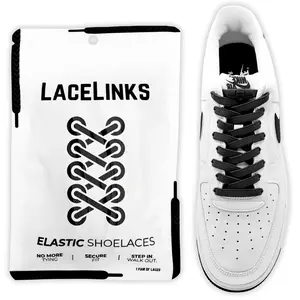 LaceLinks High-Quality Flat Elastic Shoelaces - Ideal for Dress, Sports, and Hiking Shoes for Superior Comfort and Style