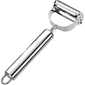 2pcs Stainless Steel Vegetable Fruit Parer Peeler Grater Slicer Silver, Manual Peeler Model  Comfortable To Hold, Easy Clean