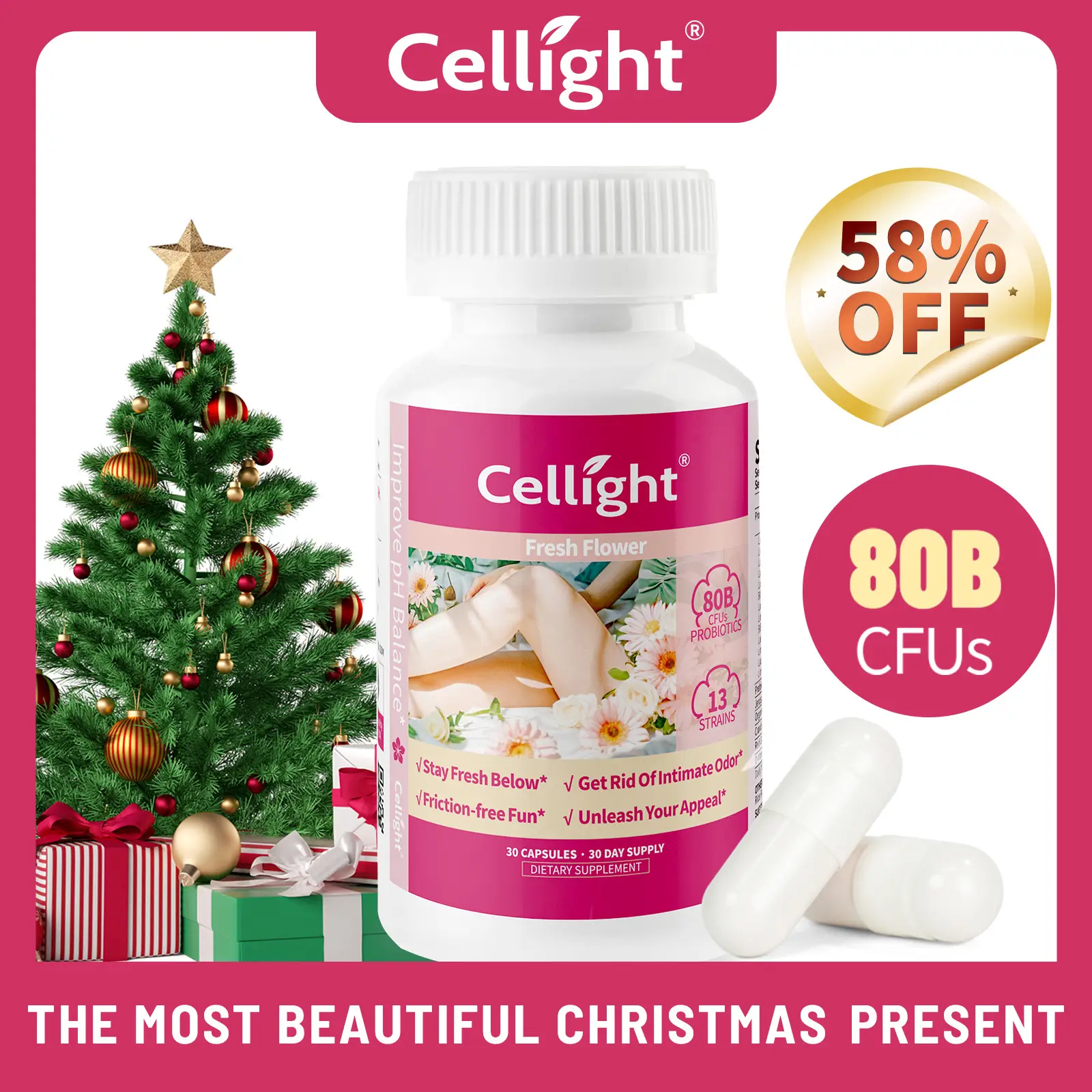 Powerful Women's Probiotic, 80 Billion CFUs, 13 Strains, Supports Women's Health...