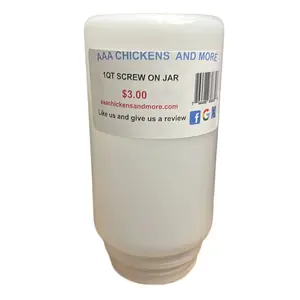 Chick, Quail 1 quart screw on plastic jar and screw on Feed bottom