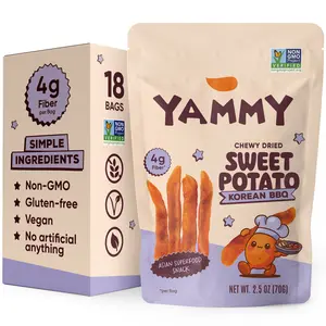 Korean BBQ Dried Sweet Potato Sticks – Soft & Chewy Savory Asian Snack (Pack of 18)