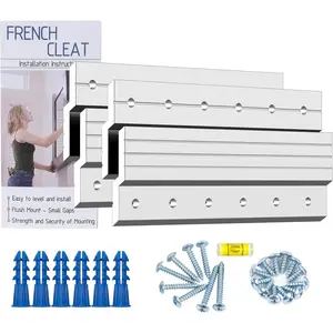 Cleat Hanger 6 Inch Super Heavy Duty- 2 Pack - Picture, Mirror, Whiteboard, Cabniet, Shelf, Pallet or Panel Interlocking Wall Mounting Bracket -  Z Bar Clip Hanger Supports 80 lbs