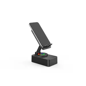 Cell Phone Stand with Wireless Bluetooth Speaker, LED, Anti-Slip Base HD Surround Sound,Perfect for Home/Outdoor with Bluetooth Speaker