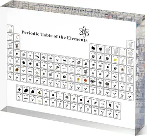 Large Periodic Table with Real Elements Inside, 8 Inch Acrylic Periodic Table Display with 83 Real Elements Samples, Craft Decor, Gift for Kid Students Teacher Science Lovers, 8*5*1 inch.