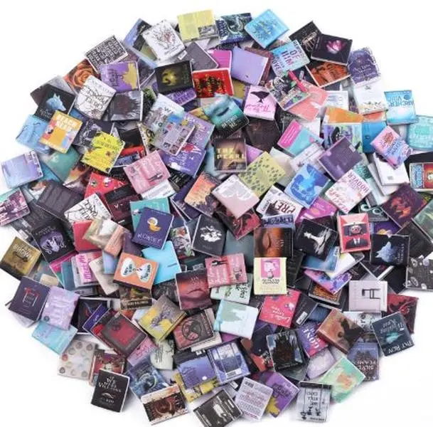 300pcs Mini Books Miniatures Books for Anxiety Bookshelf Tiny Plastic Books Decor Accessories