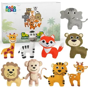 MOMOTOYS Wild Animals Kids Sewing Kits Ages 8-12, Beginner Sewing Kit for Kids - Kids Felt Sewing Kit - Sew Cute Kits Felt Fun Pack