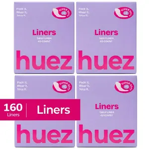 huez Daily Freshness Panty Liners - 80 Count (4 Packs / 160 Count per Pack)