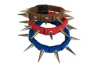 CoyoteCollar by CoyoteVest - Chrome Spiked collar with easily removable spikes and adjustable
