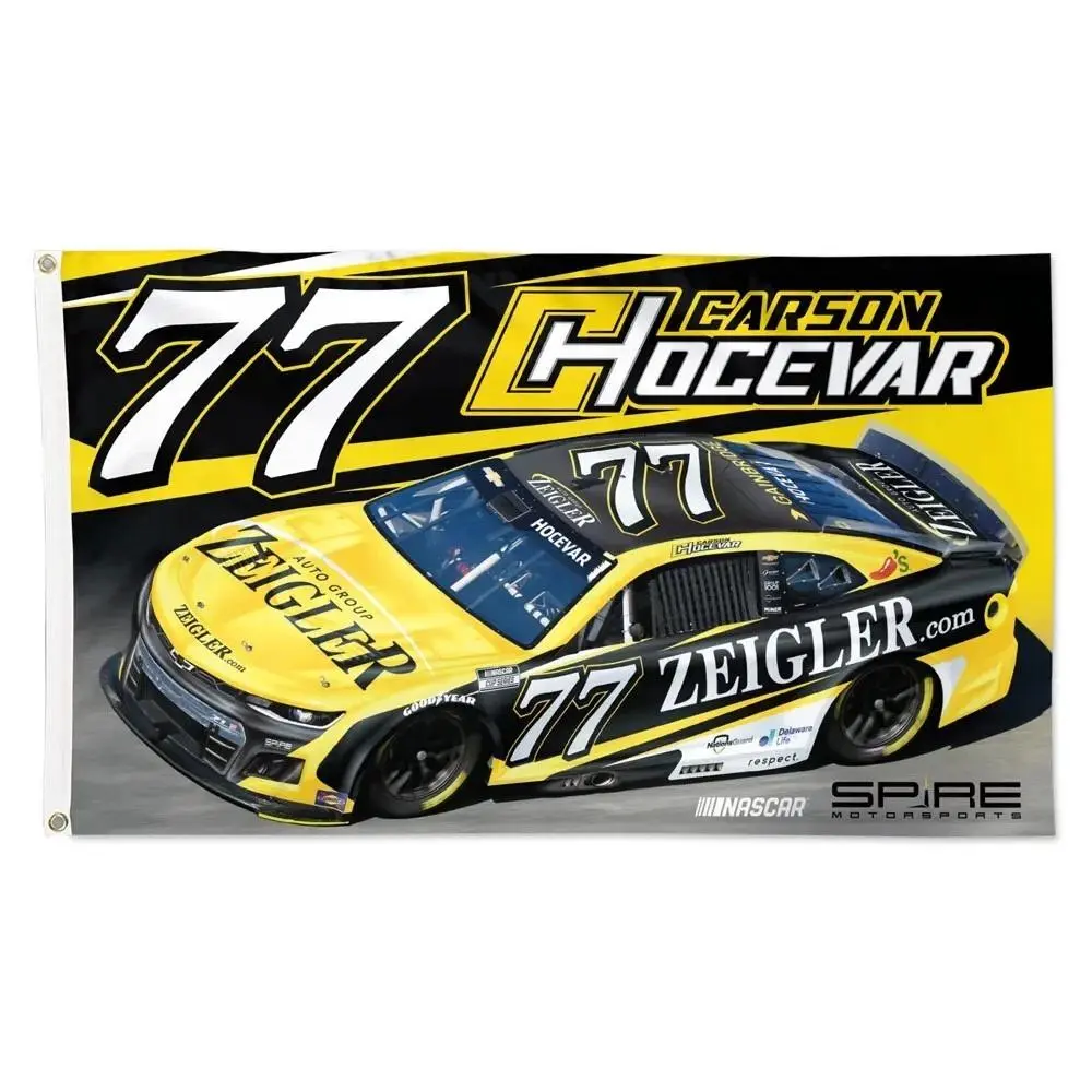 Carson Hocevar #77 Zeigler Nascar Car Racing 3x5 FT Flag Wall Decore Banner