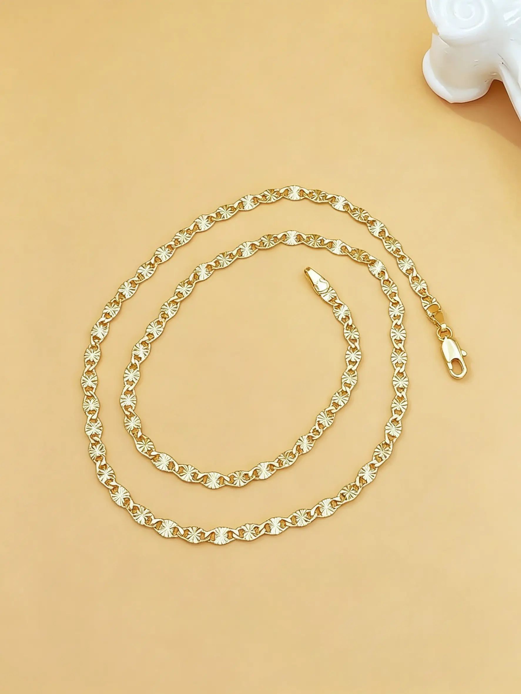 Elegant 14k Flat Byzantine Chain Necklace, Copper Chain Jewelry, Durable Fashion Accessory, Versatile High-Quality Jewelry, Perfect Gift for All Occasions, Stylish and Timeless Design