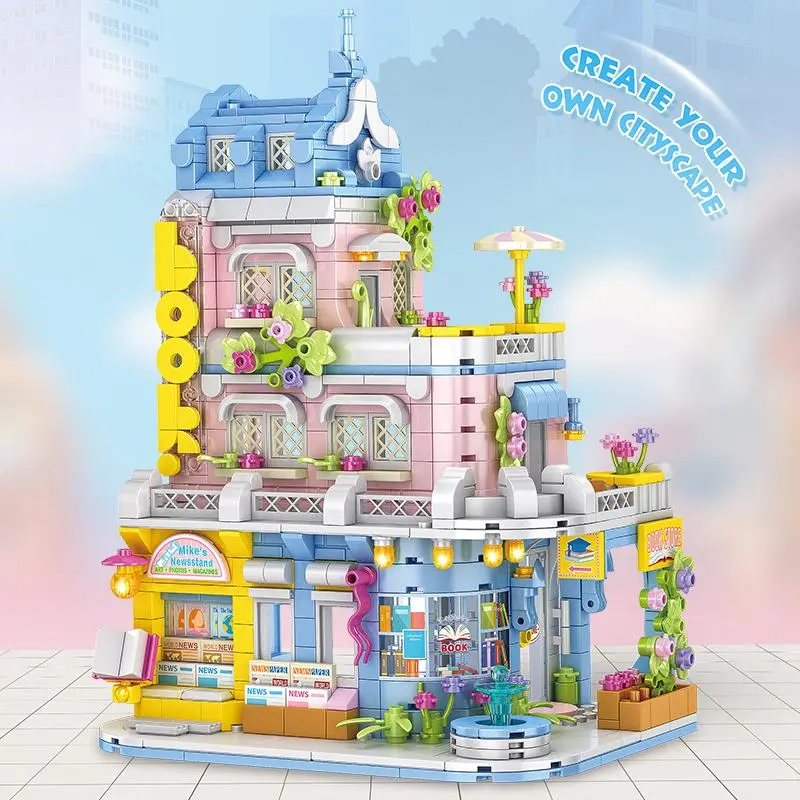 European Architectural Style City Landscape Street View Building Blocks Toy, Creative Blocks Model, Building Block Sets, DIY Toy for Boys & Girls, Model Kit, Buildable Blocks Kit, Model Building Kits