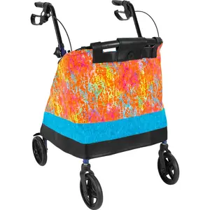 Bright batik w/ blue lining rolling walker wrap *Shipping included
