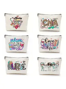 Nurse's makeup bag gift, nurse's zipper bag, makeup bag, cosmetics bag, storage bag, nurse's gift, Canvas Beauty Bag