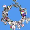Vintage Flower Charm Bracelet, Cherry Blossom Bracelet, Tulip Flower Bracelet, Vintage Butterfly Bracelet, Vacation Style Bracelet, Floral Charm Bracelets