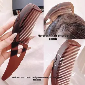 No-Wash Hair Anti-Dandruff Hair Oil Head Grease Removal Hollow Comb Hair Care Comb Grease Removal Comb Dandruff Removal Comb
